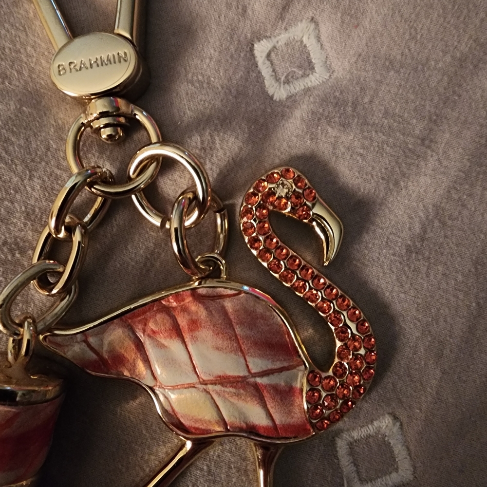 Brahmin Flamingo Keychain/bag Charm